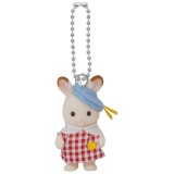 EPOCH SYLVANIAN FAMILIES NURSERY CHOCOLATE RABBIT FIGURE KEYCHAIN