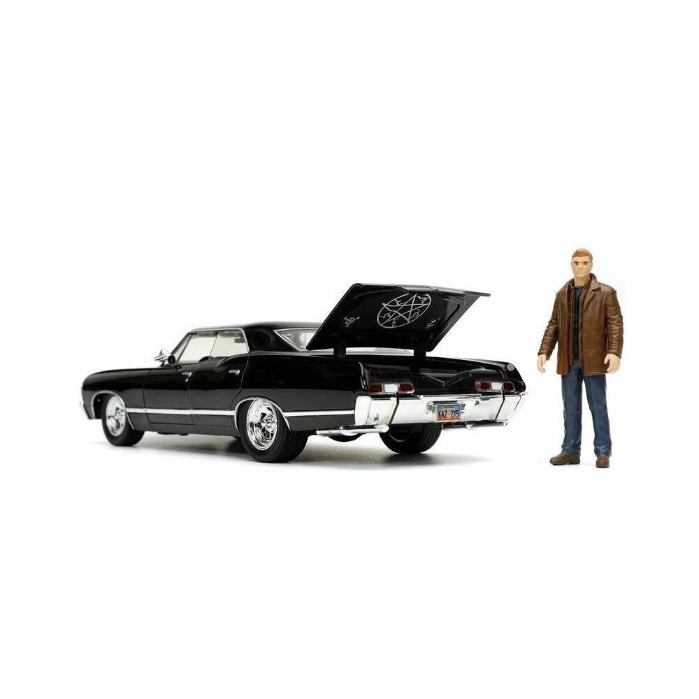 SUPERNATURAL DEAN WINCHESTER AND 1967 CHEVY IMPALA DIE CAST 1/24 MODEL CAR JADA TOYS