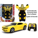 TRANSFORMERS BUMBLEBEE TRANSFORMING TO ROBOT MODEL REMOTE CONTROL JADA TOYS