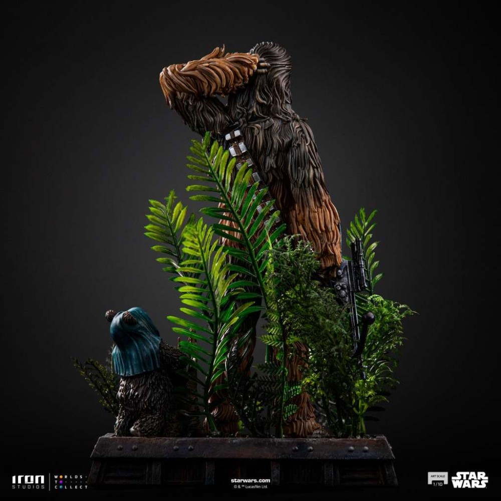 STAR WARS CHEWBACCA AND TOKKAT ART SCALE 1/10 STATUA FIGURE IRON STUDIOS