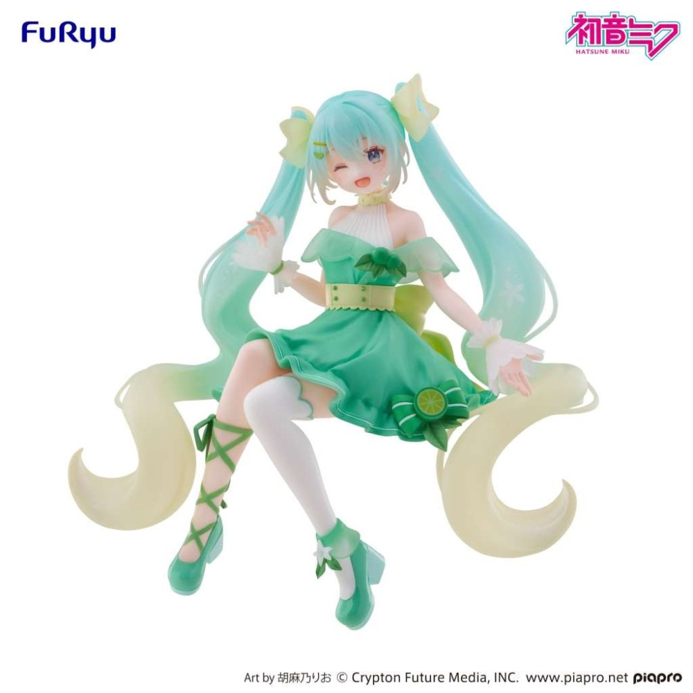 HATSUNE MIKU LIME NOODLE STOPPER FIGURE STATUA FURYU