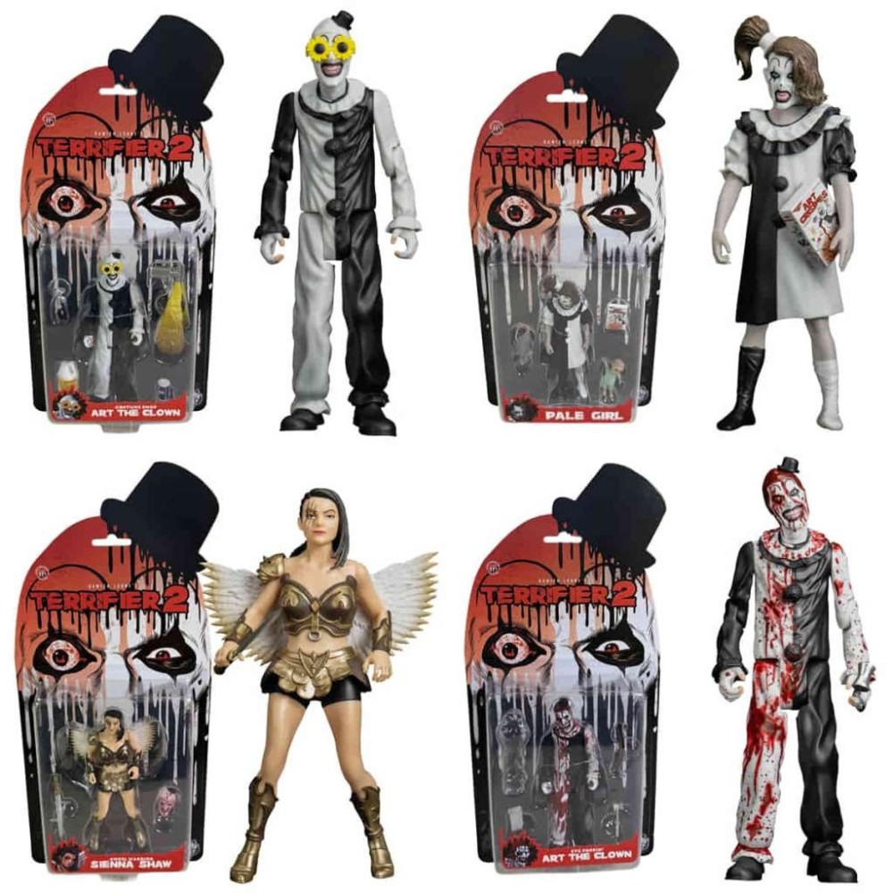 TERRIFIER 2 ART THE CLOWN SET 4X ACTION FIGURES TRICK OR TREAT STUDIOS