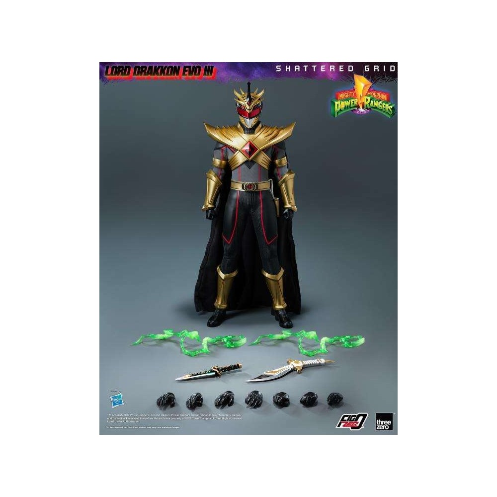 POWER RANGERS SHATTERED GRID LORD DRAKKON EVO III 30CM ACTION FIGURE THREEZERO