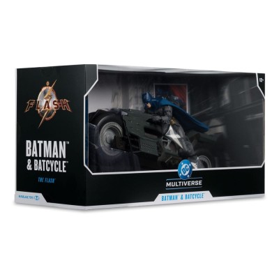 DC MULTIVERSE THE FLASH BATMAN AND BATCYCLE ACTION FIGURE MC FARLANE