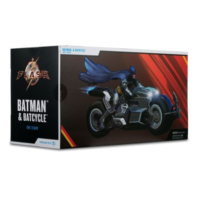 DC MULTIVERSE THE FLASH BATMAN AND BATCYCLE ACTION FIGURE MC FARLANE