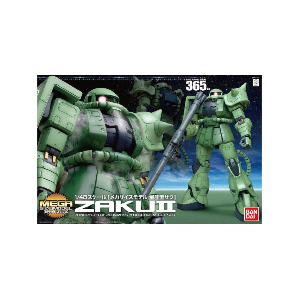 MEGA SIZE MODEL MSM GUNDAM MS-06 ZAKU II 1/48 MODEL KIT BANDAI