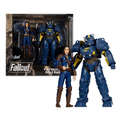 MC FARLANE FALLOUT T-60 VAULT TEC & SOLE SURVIVOR 2-PACK PVC ACTION FIGURE