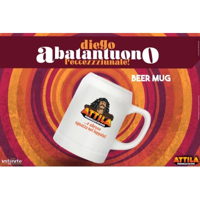 DIEGO ABATANTUONO ATTILA FLAGELLO DI DIO BOCCALE DA BIRRA IN CERAMICA INFINITE STATUE