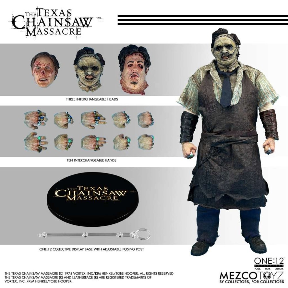 MEZCO TOYS THE TEXAS CHAINSAW MASSACRE LEATHERFACE ONE:12 SERIES ACTION FIGURE