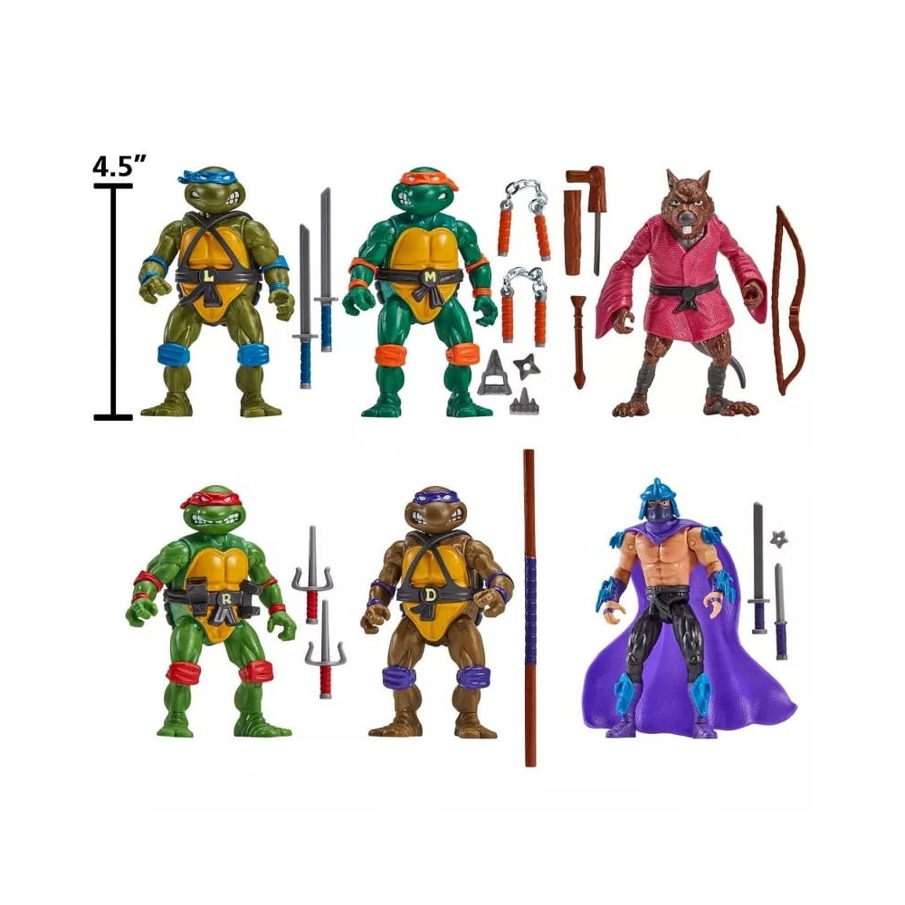 TEENAGE MUTANT NINJA TURTLES 1988 REMASTERED 6-PACK ACTION FIGURES PLAYMATES TOYS
