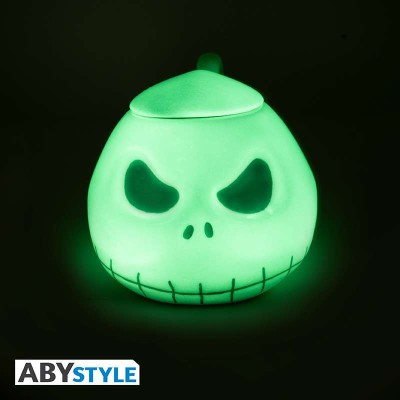 THE NIGHTMARE BEFORE CHRISTMAS JACK SKELLINGTON 3D MUG GLOW IN THE DARK TAZZA ABYSTYLE