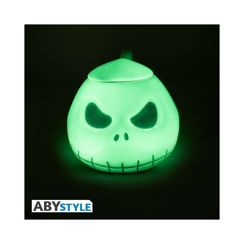 ABYSTYLE THE NIGHTMARE BEFORE CHRISTMAS JACK SKELLINGTON 3D MUG GLOW IN THE DARK