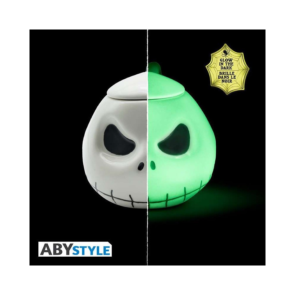 THE NIGHTMARE BEFORE CHRISTMAS JACK SKELLINGTON 3D MUG GLOW IN THE DARK TAZZA ABYSTYLE