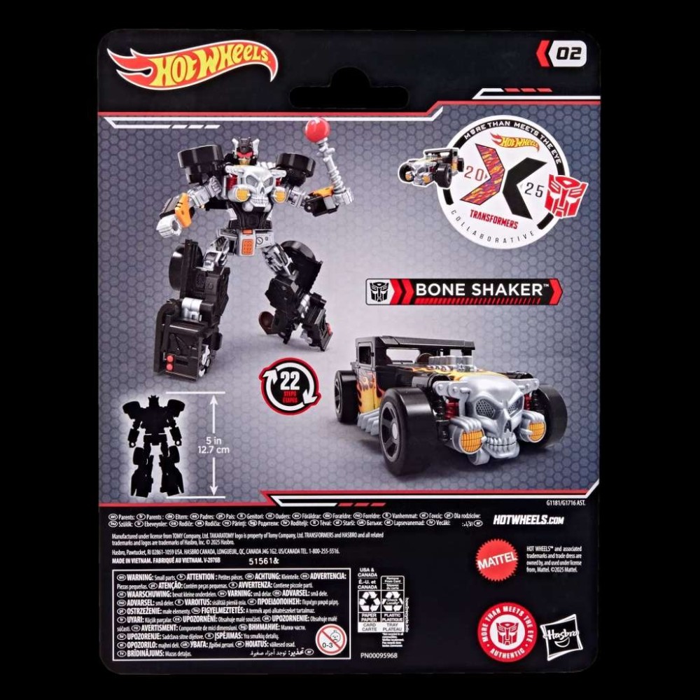 HASBRO TRANSFORMERS X HOT WHEELS SERIES BONE SHAKER PVC ACTION FIGURE