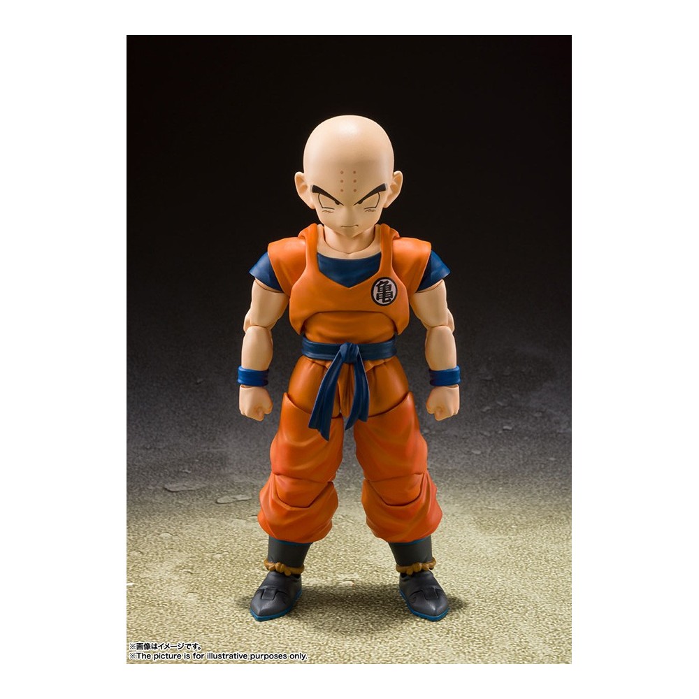 BANDAI DRAGON BALL Z KRILLIN EARTH'S STRONGEST MAN S.H. FIGUARTS REISSUE ACTION FIGURE