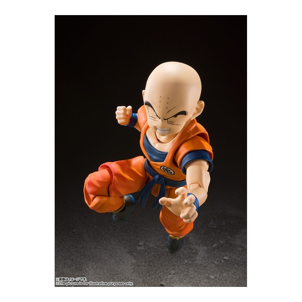 BANDAI DRAGON BALL Z KRILLIN EARTH'S STRONGEST MAN S.H. FIGUARTS REISSUE ACTION FIGURE