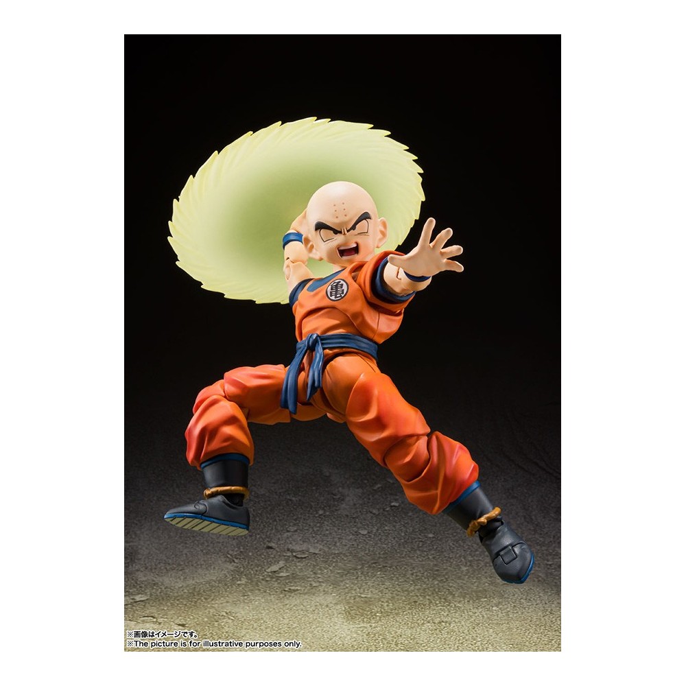 BANDAI DRAGON BALL Z KRILLIN EARTH'S STRONGEST MAN S.H. FIGUARTS REISSUE ACTION FIGURE