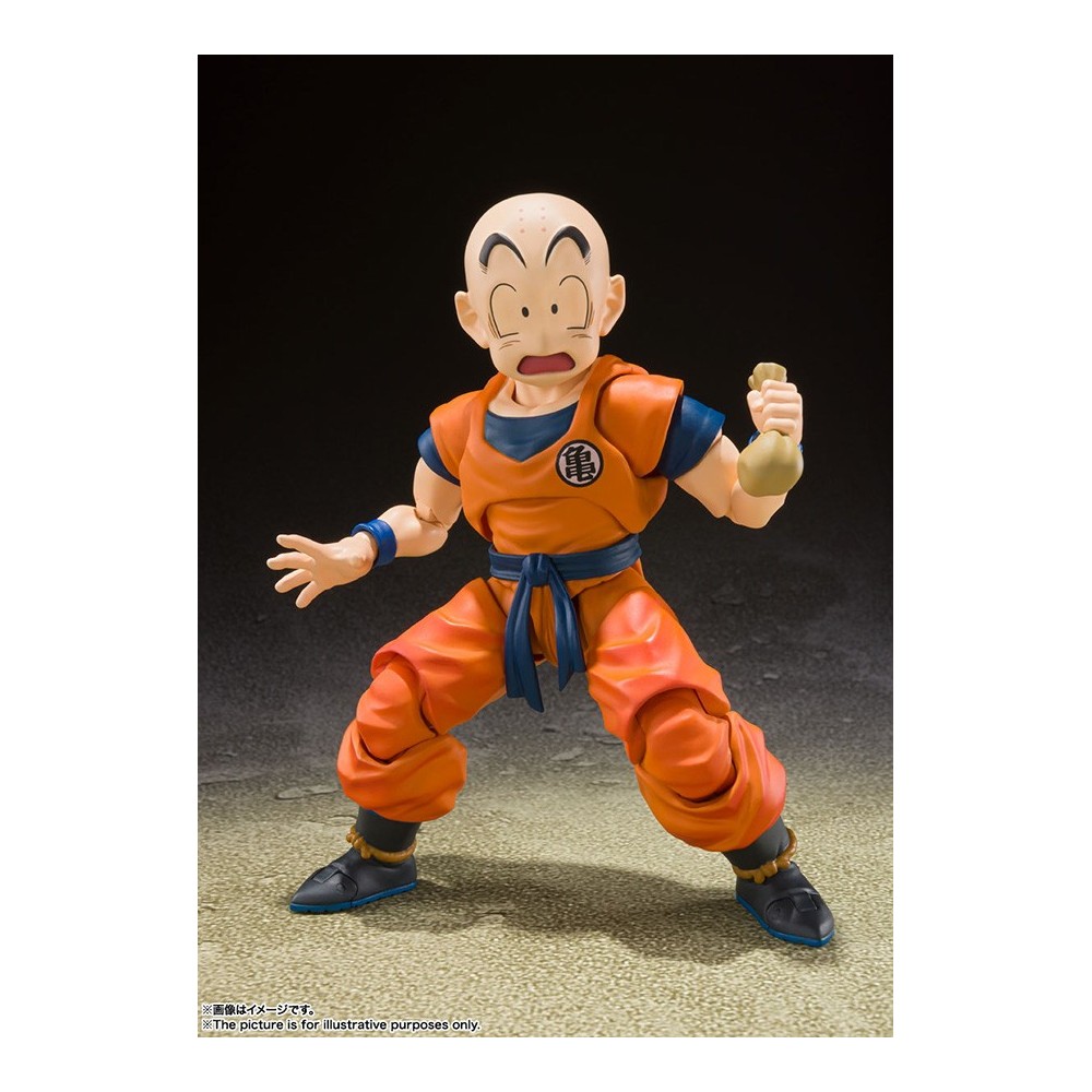 BANDAI DRAGON BALL Z KRILLIN EARTH'S STRONGEST MAN S.H. FIGUARTS REISSUE ACTION FIGURE