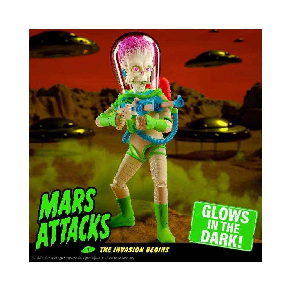 SUPER7 MARS ATTACKS ULTIMATES MARTIAN (THE INVASION BEGINS) GLOWING ACTION FIGURE