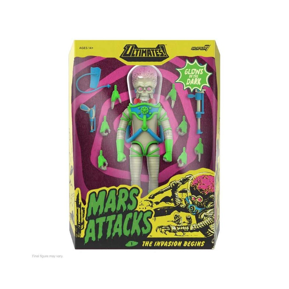 SUPER7 MARS ATTACKS ULTIMATES MARTIAN (THE INVASION BEGINS) GLOWING ACTION FIGURE