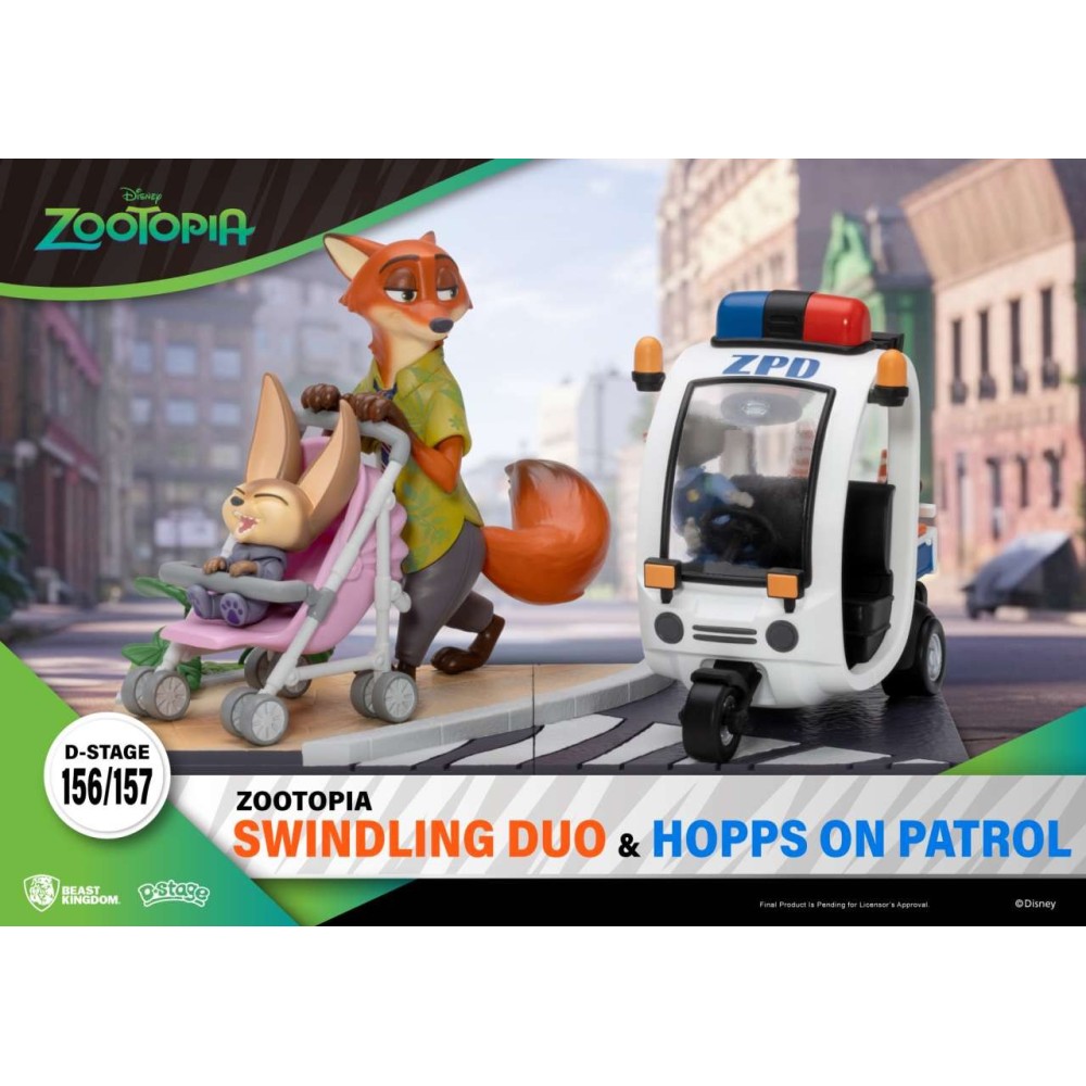 BEAST KINGDOM D-STAGE SERIES ZOOTOPIA SWINDLING DUO STATUE FIGURE DIORAMA