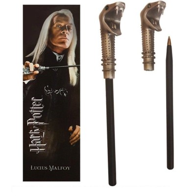HARRY POTTER - LUCIUS MALFOY WAND PEN AND BOOKMARK PENNA E SEGNALIBRO NOBLE COLLECTIONS