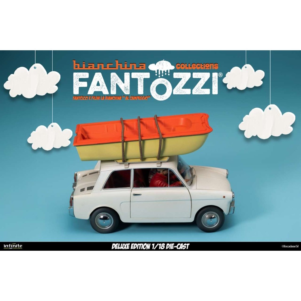 INFINITE STATUE FANTOZZI E FILINI LA BIANCHINA AL CAMPEGGIO DELUXE VERSION 1/18 SCALE DIE CAST FIGURE