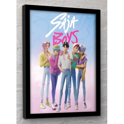 KPOP DEMON HUNTERS SAJA BOYS QUADRO COLLECTOR PRINT 30X40CM PYRAMID INTERNATIONAL