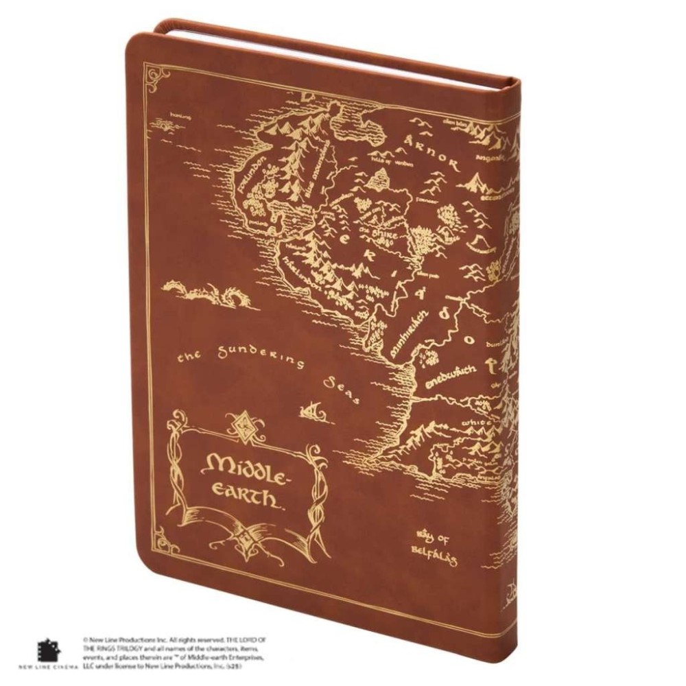 NOBLE COLLECTIONS THE LORD OF THE RINGS MAP OF THE MIDDLE EARTH JOURNAL