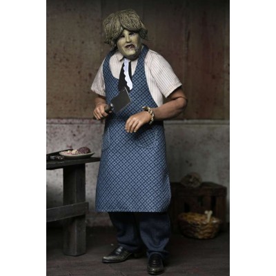 THE TEXAS CHAINSAW MASSACRE LEATHERFACE OLD LADY MASK CLOTHED ACTION FIGURE NECA