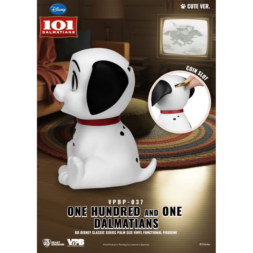 BEAST KINGDOM DISNEY ONE HUNDRED AND ONE DALMATIANS VINYL PIGGY BANK VPBP-037 4X FIGURES