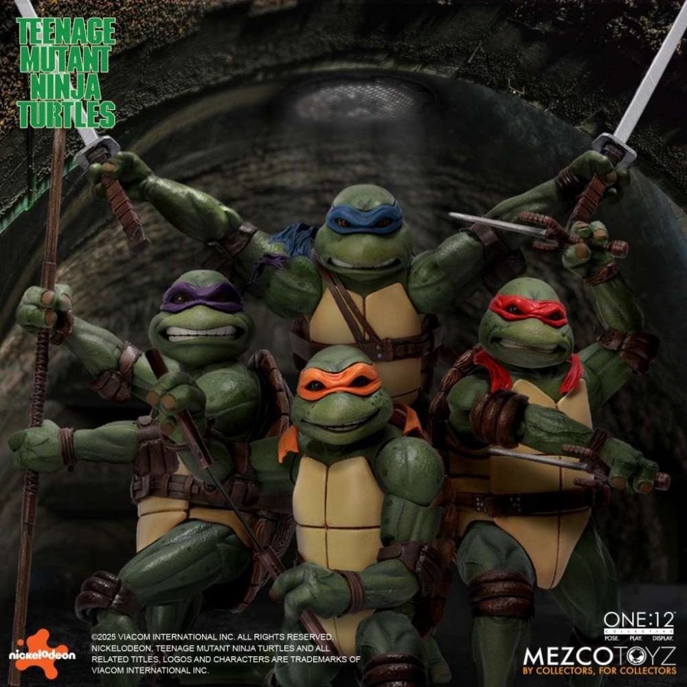 MEZCO TOYS TEENAGE MUTANT NINJA TURTLES 1990 MOVIE SET 4X ONE:12 COLLECTIVE SERIES ACTION FIGURES