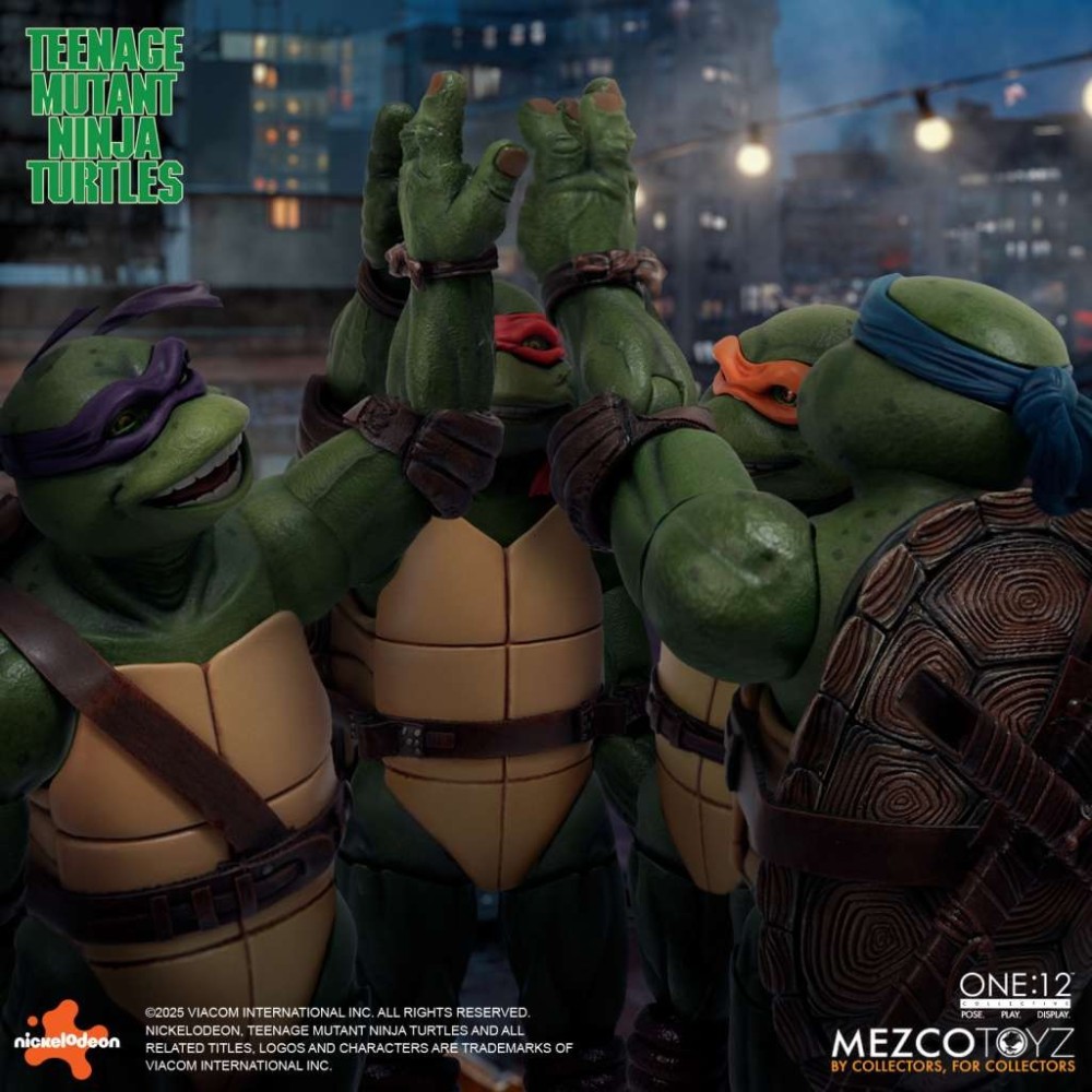 MEZCO TOYS TEENAGE MUTANT NINJA TURTLES 1990 MOVIE SET 4X ONE:12 COLLECTIVE SERIES ACTION FIGURES