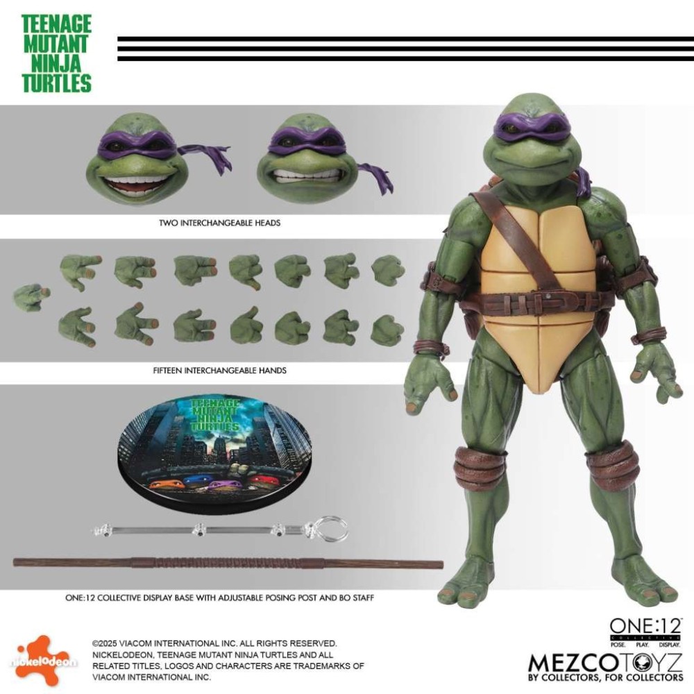 TEENAGE MUTANT NINJA TURTLES 1990 MOVIE SET 4X ONE:12 COLLECTIVE ACTION FIGURE MEZCO TOYS