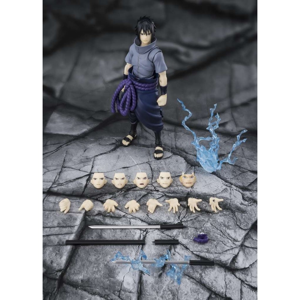 BANDAI NARUTO SHIPPUDEN SASUKE UCHIHA SOLITARY SHINOBI S.H. FIGUARTS SERIES ACTION FIGURE