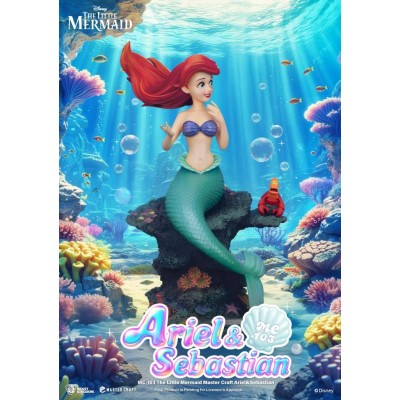 DISNEY THE LITTLE MERMAID ARIEL & SEBASTIAN MASTER CRAFT STATUA IN RESINA FIGURE BEAST KINGDOM