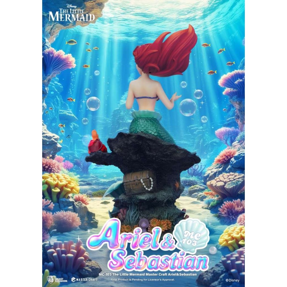 BEAST KINGDOM DISNEY THE LITTLE MERMAID ARIEL & SEBASTIAN MASTER CRAFT RESIN STATUE FIGURE