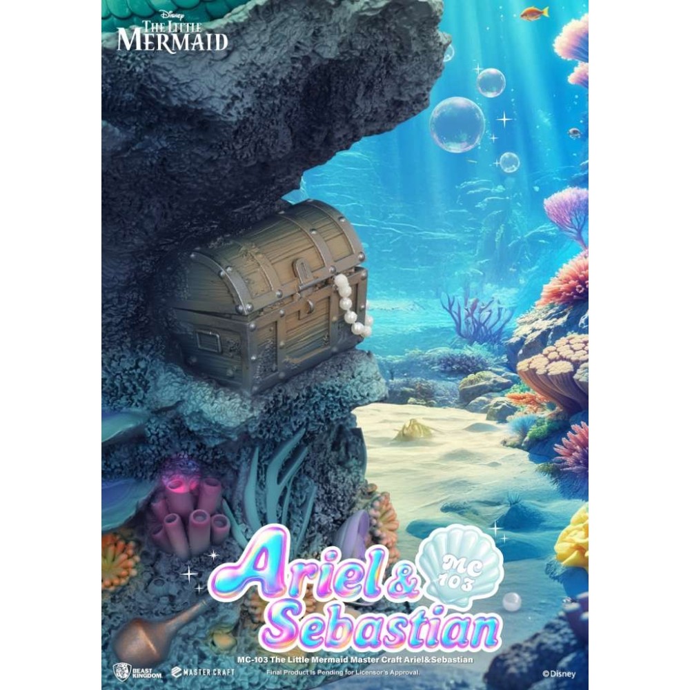 DISNEY THE LITTLE MERMAID ARIEL & SEBASTIAN MASTER CRAFT STATUA IN RESINA FIGURE BEAST KINGDOM