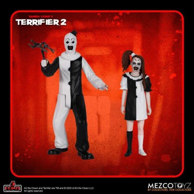MEZCO TOYS TERRIFIER 2 5 POINTS SET ART THE CLOWN LITTLE PALE GIRL 2X ACTION FIGURE