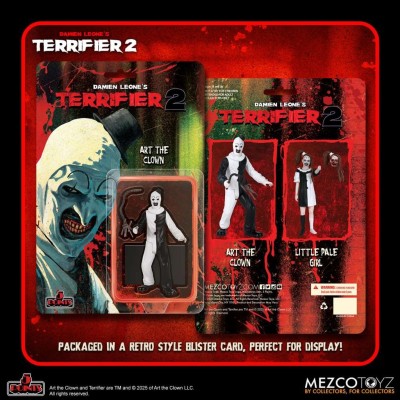 MEZCO TOYS TERRIFIER 2 5 POINTS SET ART THE CLOWN LITTLE PALE GIRL 2X ACTION FIGURE