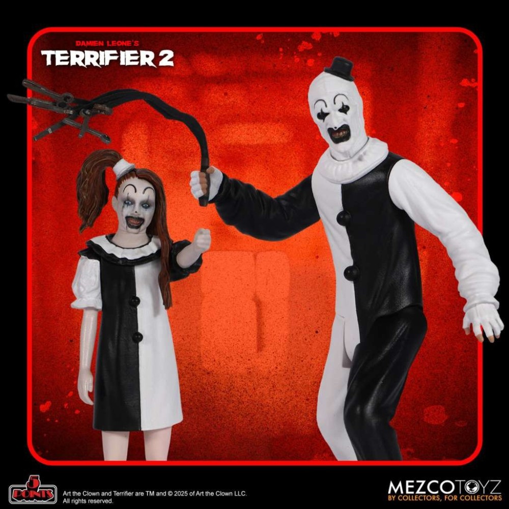 TERRIFIER 2 5 POINTS SET 2X ACTION FIGURE MEZCO TOYS