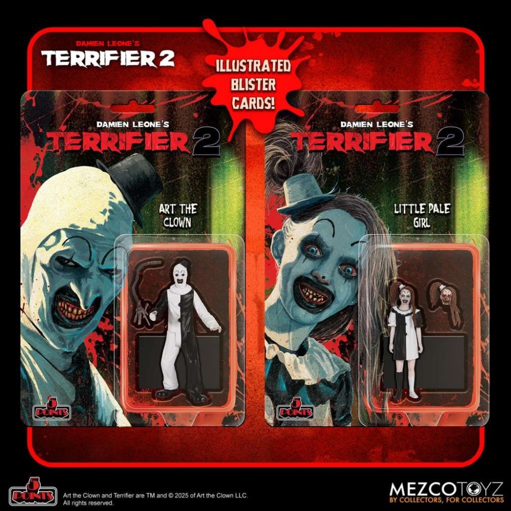 MEZCO TOYS TERRIFIER 2 5 POINTS SET ART THE CLOWN LITTLE PALE GIRL 2X ACTION FIGURE