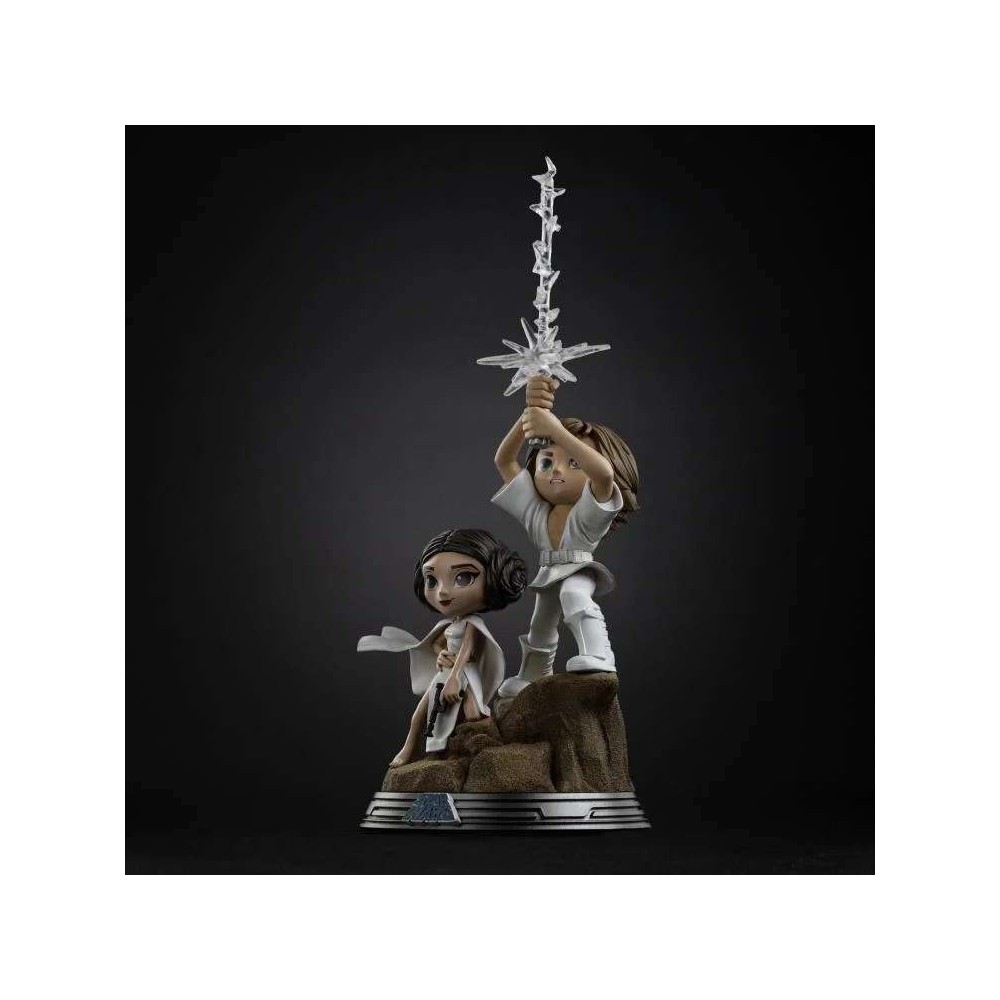 IRON STUDIOS STAR WARS LUKE SKYALKER AND LEIA ORGANA MINICO SERIES FIGURE STATUE