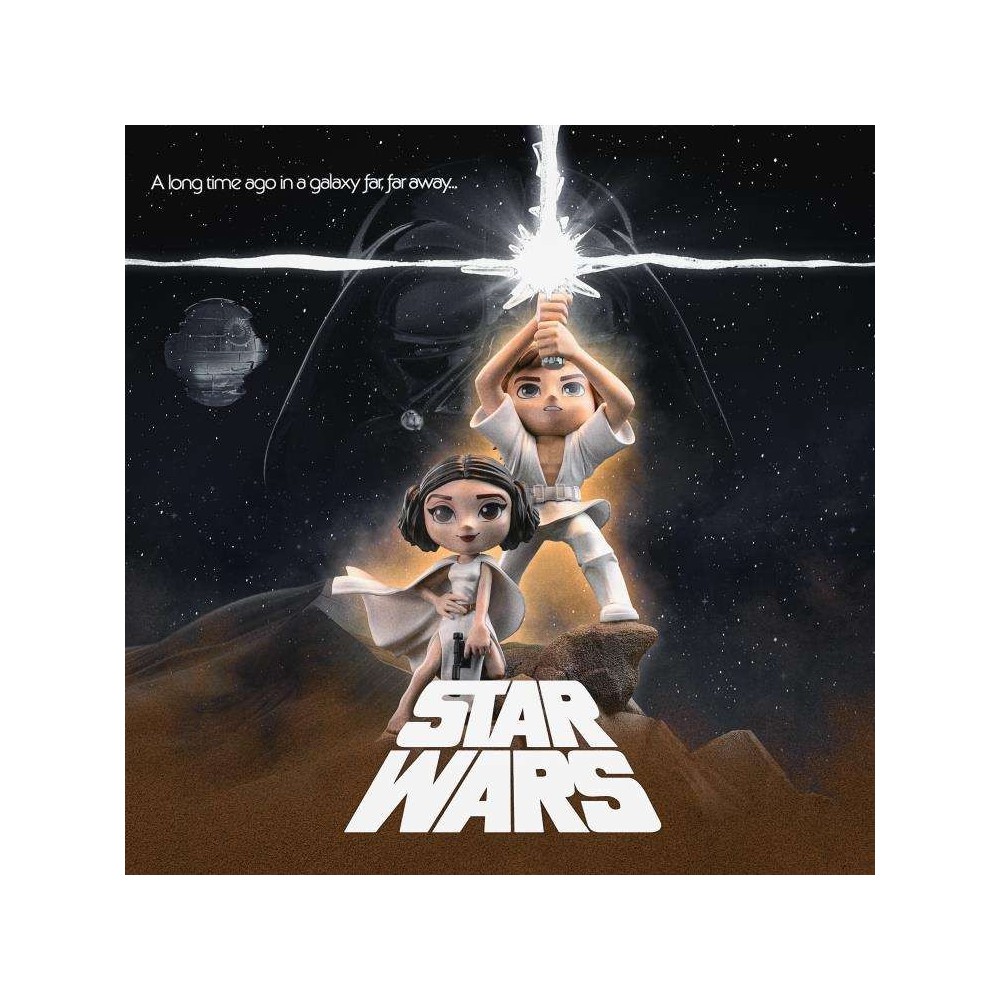 STAR WARS LUKE SKYALKER AND LEIA ORGANA MINICO FIGURE STATUA IRON STUDIOS