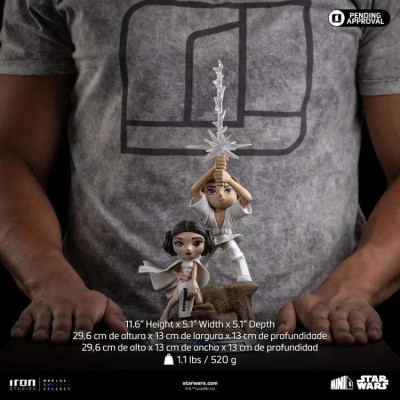 IRON STUDIOS STAR WARS LUKE SKYALKER AND LEIA ORGANA MINICO SERIES FIGURE STATUE