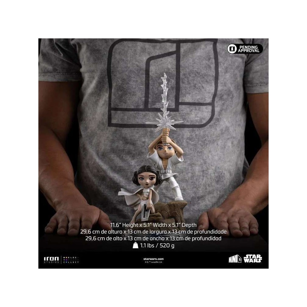 IRON STUDIOS STAR WARS LUKE SKYALKER AND LEIA ORGANA MINICO SERIES FIGURE STATUE