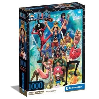 ONE PIECE PUZZLE CIURMA CAPPELLO DI PAGLIA 1000 PEZZI CLEMENTONI