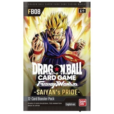 DRAGON BALL SUPER CARD FUSION WORLD SAIYAN PRIDE FB08 EU BUSTINA IN INGLESE BANDAI