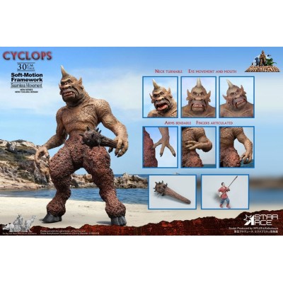 STAR ACE RAY HARRYHAUSEN SOFT-MOTION SERIES CYCLOPS STATUA DIORAMA