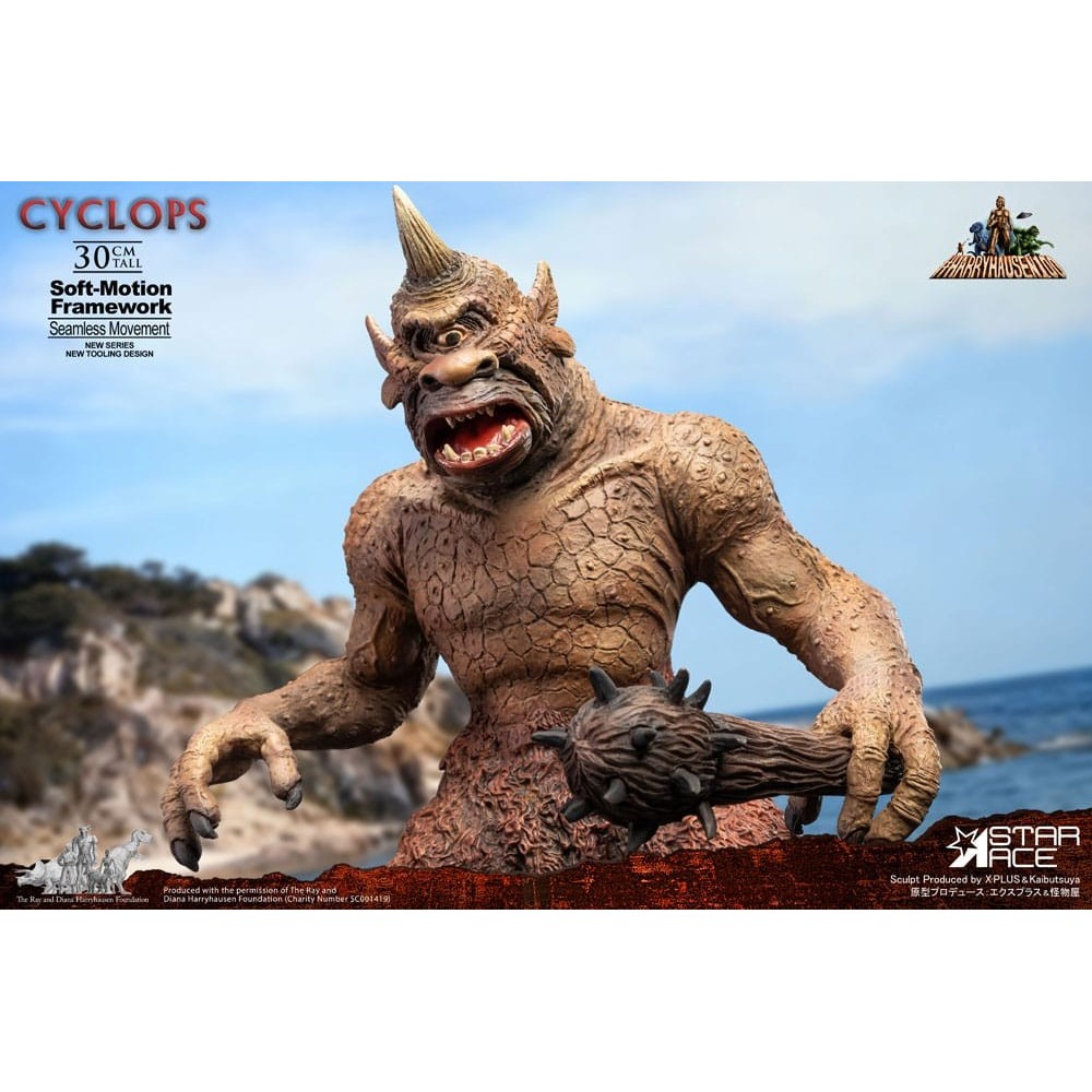 STAR ACE RAY HARRYHAUSEN SOFT-MOTION SERIES CYCLOPS STATUA DIORAMA